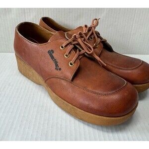Vintage 1970s SweatHogs Women’s Leather Hippie Boho Gum Sole Oxford Shoe Size 9
